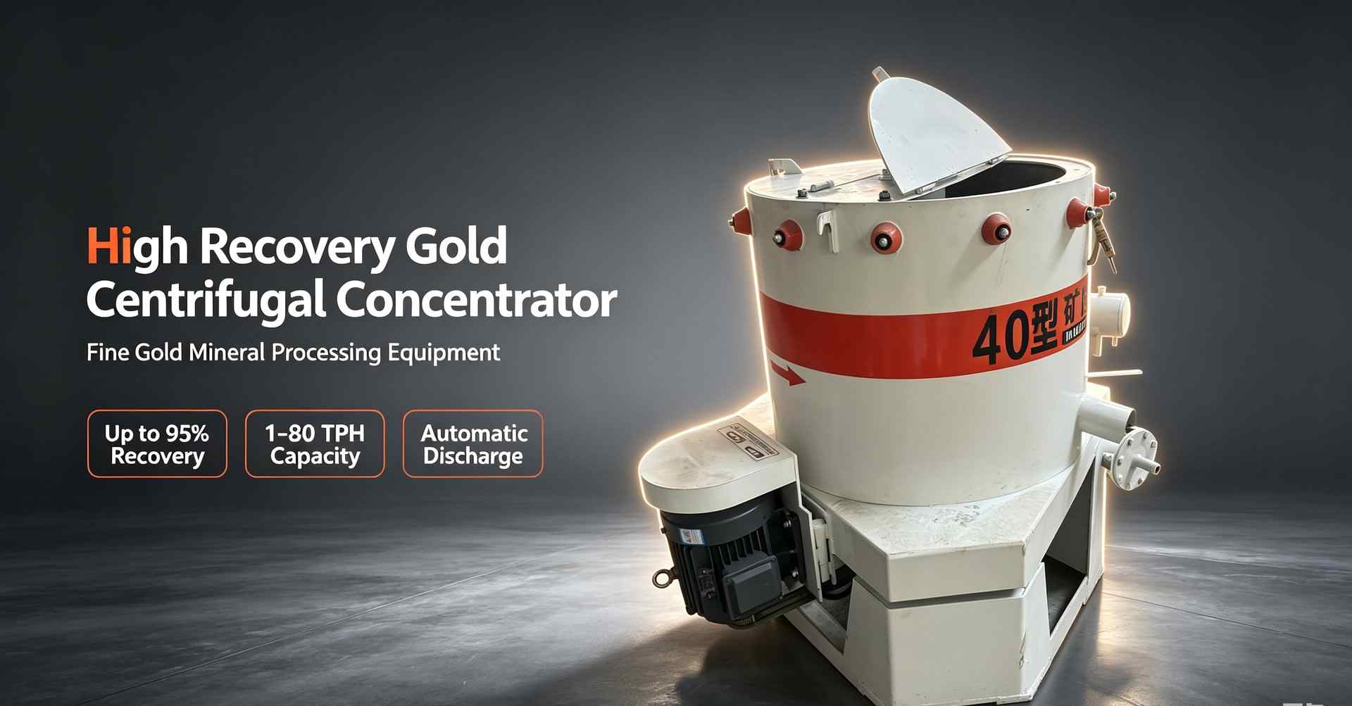 Centrífugo de Concentração de Ouro de Alta Recuperação – Equipamento para Processamento de Minerais de Ouro Fino