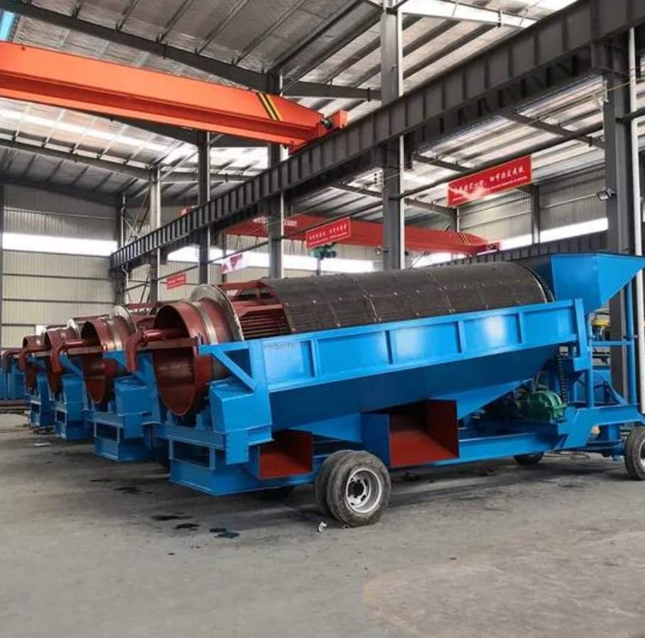 WSHT Mobile Gold Trommel Screen Máquina de Lavagem de Ouro Alluvial Equipamento de Mineração de Ouro Portátil de Tela Rotativa