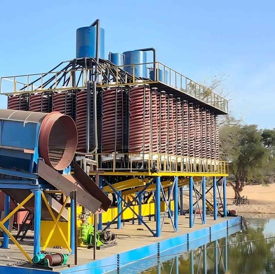 WSHT Cadeia Espiral Separador por Gravidade Rocha Ouro Chumbo Minério de cauda Fina Processamento Mineral Cadeia Espiral