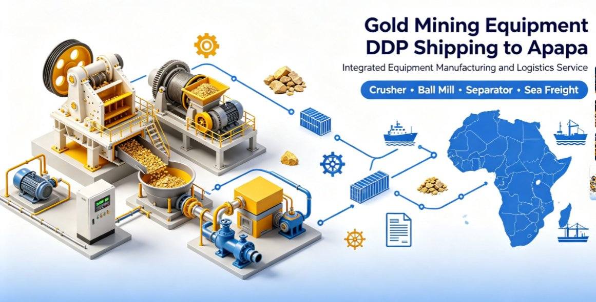 Solução completa de envio DDP de equipamentos de processamento de ouro para o Porto de Apapa, Lagos, Nigéria
