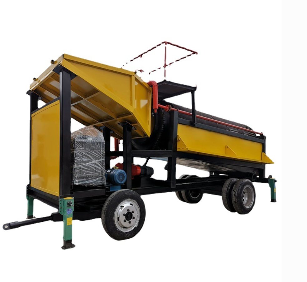 WSHT Máquina de Lavagem de Ouro de Trommel Grande para Mineração de Ouro em Areia de Rios de Alta Capacidade Móvel