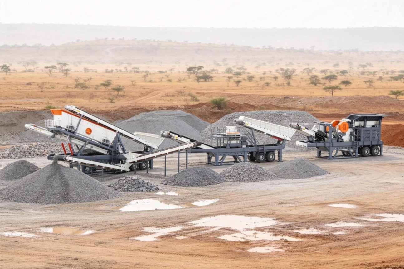 Unidade Integrada de Jaw e Fine Crusher WSHT - Unidade Combinada de Trituração e Triagem - Linha de Produção de Trituração e Triagem de Pedra em Um Único Equipamento⟦SEP⟧